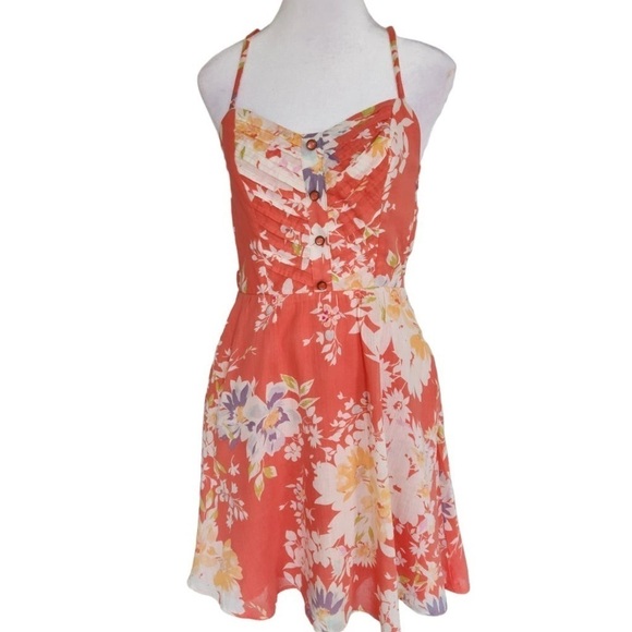 LAUREN CONRAD • Women’s Floral Sunset Blooms Sweetheart Neckline Dress - Picture 5 of 6